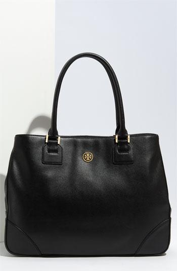 Tory Burch 'Robinson' Tote Black Leather One Size