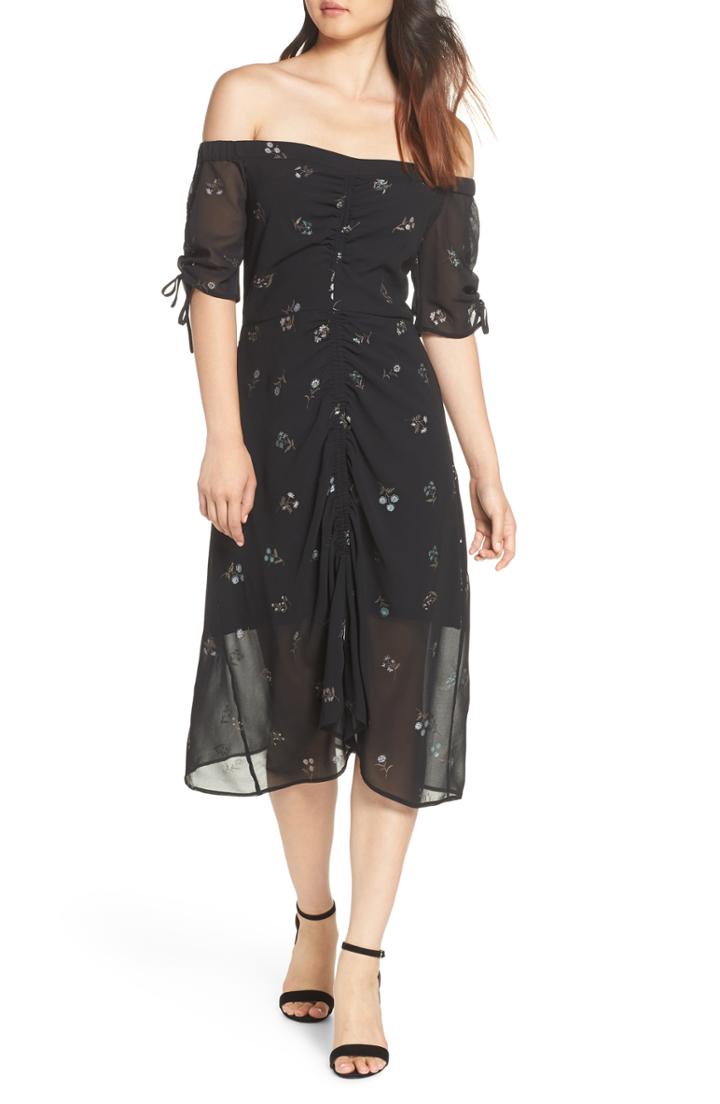 Women's Sam Edelman Off The Shoulder Foil Print Dress