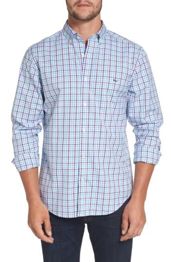 Men's Vineyard Vines Tucker Classic Fit Gingham Sport Shirt - Purple