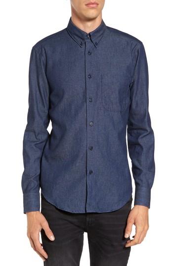 Men's Naked & Famous Denim Indigo Long Sleeve Shirt - Blue