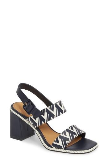 Women's Tory Burch Delaney Double Strap Sandal .5 M - Blue