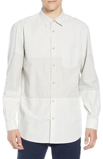 Men's French Connection Core Peach Regular Fit Patchwork Sport Shirt - Blue