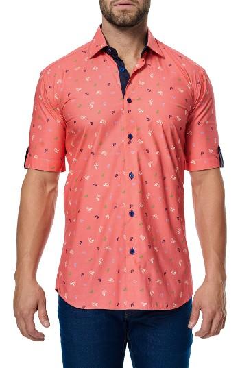 Men's Maceoo Fresh Shell Print Trim Fit Sport Shirt