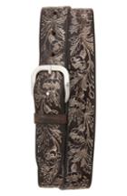 Men's Orciani Wax Soapy Tooled Leather Belt Eu - T. Moro