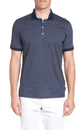 Men's Ted Baker London Trim Fit Geo Polo (xxl) - Blue