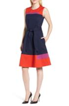 Women's Boss Colorblock Sleeveless Stretch Cotton Dress R - Blue
