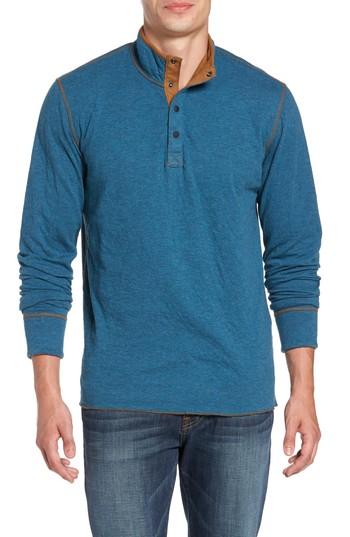Men's Jeremiah Mitch Reversible Slubbed Quarter Snap Pullover, Size - Blue/green