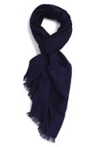 Men's Salvatore Ferragamo Logo Letters Wool, Cashmere & Silk Scarf, Size - Blue