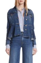 Women's Frame Flounce Denim Jacket - Blue