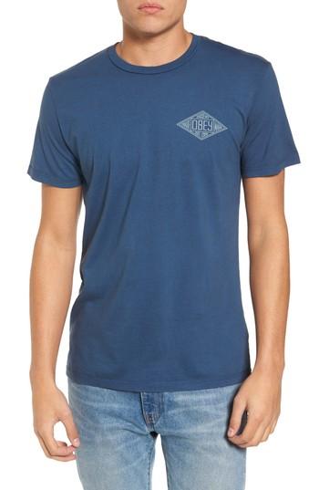 Men's Obey Trademark Diamond T-shirt, Size - Blue