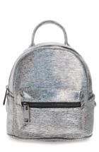 Street Level Faux Leather Backpack - Metallic