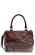 Givenchy Medium Pandora Creased Patent Leather Shoulder Bag - Burgundy
