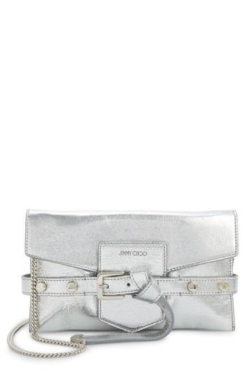 Jimmy Choo Lexi Metallic Leather Clutch - Metallic