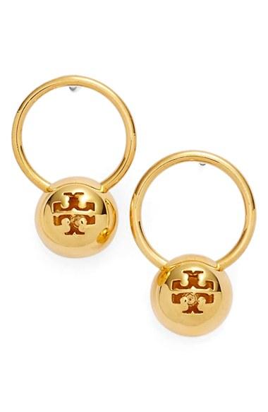 Women's Tory Burch Logo Bead Drop Earrings