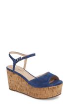 Women's Schutz Heloise Platform Wedge Sandal .5 M - Blue