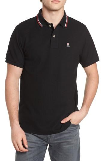 Men's Psycho Bunny Tipped Logo Applique Polo