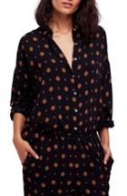 Women's Free People Shirt Up Print Shirt - Black