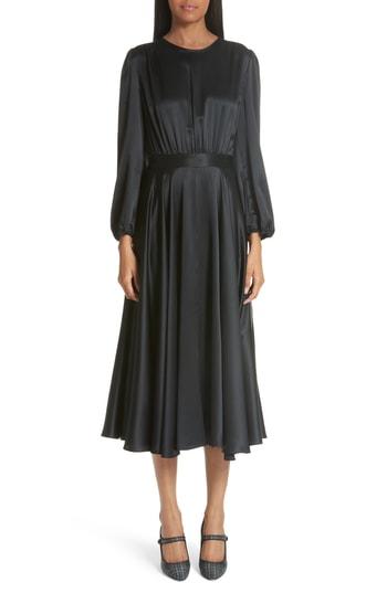 Women's Co Crepe-back Satin Midi Dress - Black