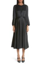 Women's Co Crepe-back Satin Midi Dress - Black