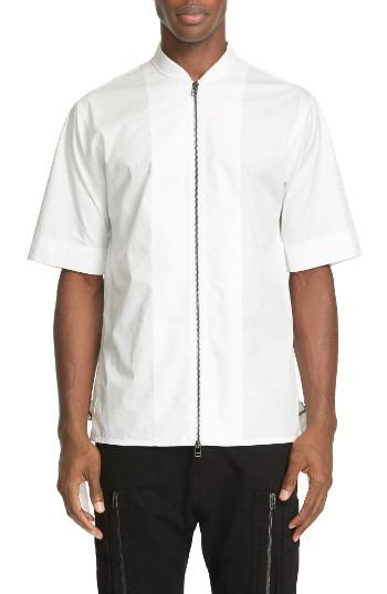 Men's Helmut Lang Zip Front Adjustable Side Tab Shirt