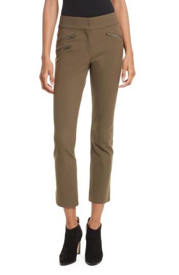 Women's Veronica Beard Adelaide Zipper Detail Crop Pants