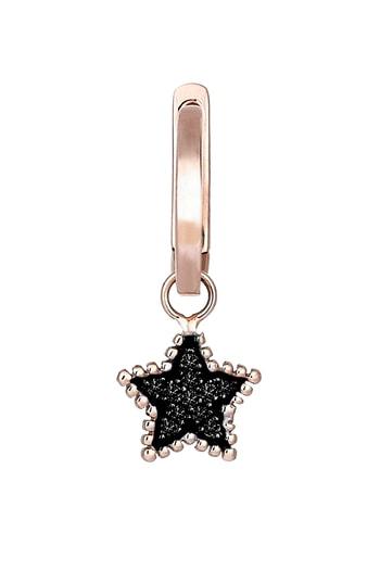 Women's Kismet By Milka Black Diamond Star Hoop Earring