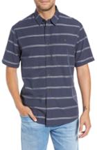 Men's Quiksilver Waterman Collection Last Dawn Regular Fit Stripe Sport Shirt, Size - Blue