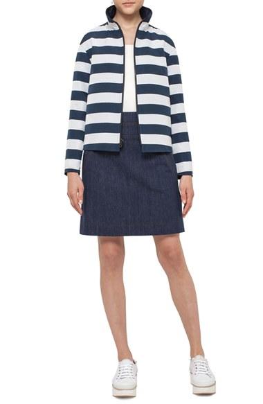 Women's Akris Punto Reversible Stripe Jacket - Blue