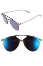Women's Dior Reflected 52mm Brow Bar Sunglasses - Ruthenium/ Blue/ Blue