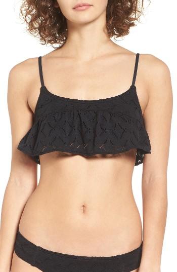 Women's Roxy Cozy & Soft Flutter Bikini Top - Black