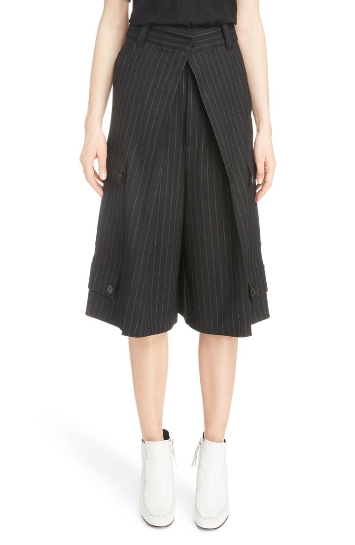 Women's Jw Anderson Pinstripe Culottes Us / 12 Uk - Black