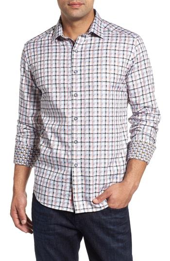 Men's Robert Graham Grouper Classic Fit Geo Sport Shirt - Orange