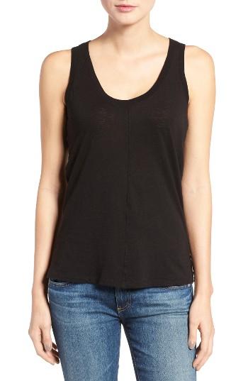 Women's Ag The Corey Cotton & Cashmere Tank - Black