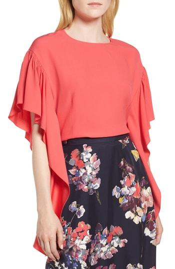 Women's Lewit Flutter Sleeve Blouse - Pink