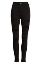 Women's Topshop Moto Joni Ripped Skinny Jeans W X 30l (fits Like 25-26w) - Black