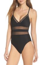 Women's Bleu By Rod Beattie Crochet Mesh Inset One-piece Swimsuit - Black