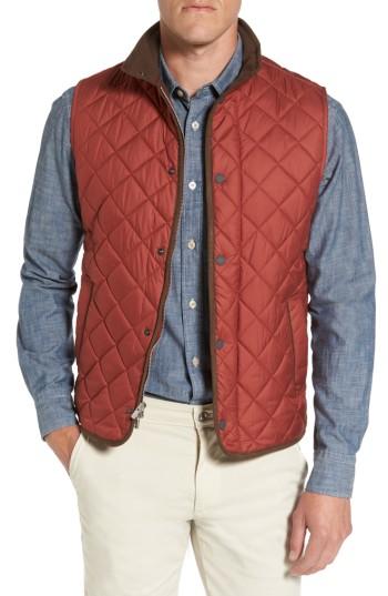 Men's Peter Millar Essex Quilted Vest - Red