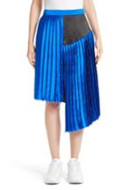 Women's Public School Asymmetrical Pleated Silk Skirt