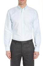 Men's 1901 Trim Fit Oxford Dress Shirt - 32/33 - Blue/green