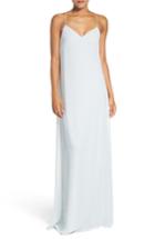 Women's Nouvelle Amsale 'willa' V-neck Trapeze Gown - Blue