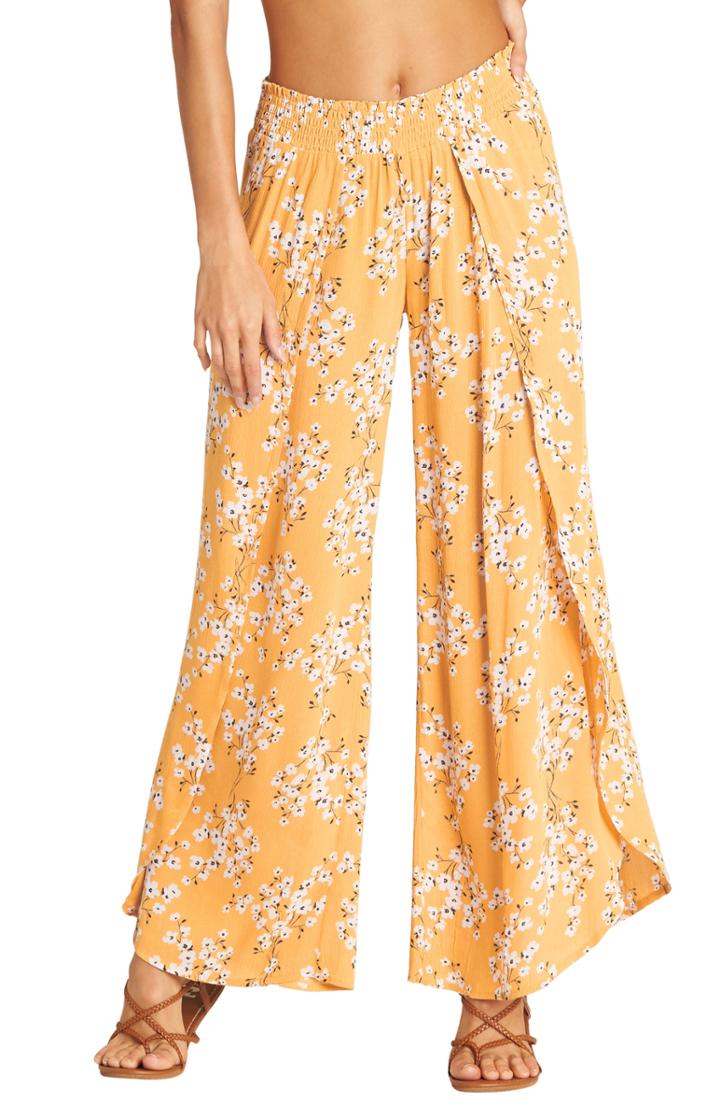 Women's Billabong Wandering Soul Wide Leg Pants - Yellow