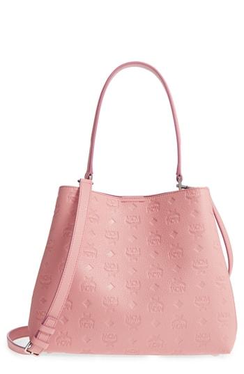Mcm Sara Leather Convertible Hobo - Pink