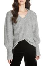 Women's Cinq A Sept Sidel Tie Sleeve Wool Blend Sweater