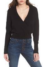 Women's Leith Rib Wrap Sweater, Size - Black