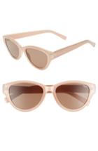 Women's Quay Australia Rizzo 55mm Cat Eye Sunglasses - Cream/ Brown