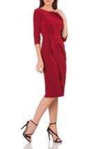 Women's Js Collections Pleated Crepe Sheath Dress