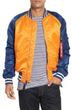 Men's Alpha Industries L-2b Reversible Water Resistant Flight Jacket, Size - Blue