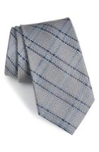 Men's Nordstrom Men's Shop Tasker Plaid Silk Tie, Size - Metallic