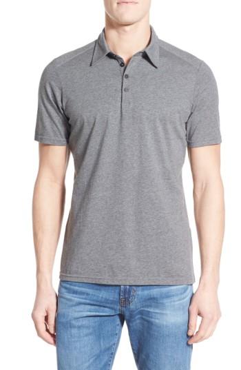 Men's Nau Genus Stripe Jersey Pocket Polo, Size - Grey