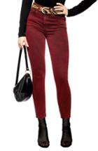 Women's Topshop Jamie Acid Jeans W X 30l (fits Like 28-29w) - Red